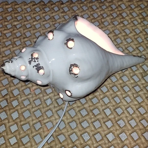 Ceramic  Nautical Conch shell light Vtg - Picture 4 of 12